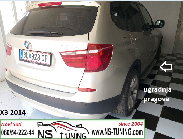 pragovi bocni aluminijumski za dzipove bmw x3 f25 2013 ugradnja novi sad tuning ns servis
